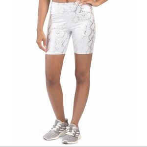 Kyodan Wild Glitter High Waist Biker Short Metallic Python  Size Small